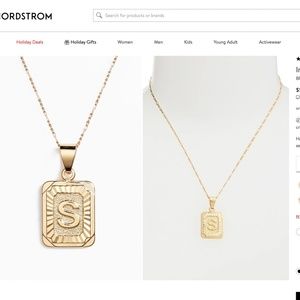 Letter "S" Initial Pendant Necklace